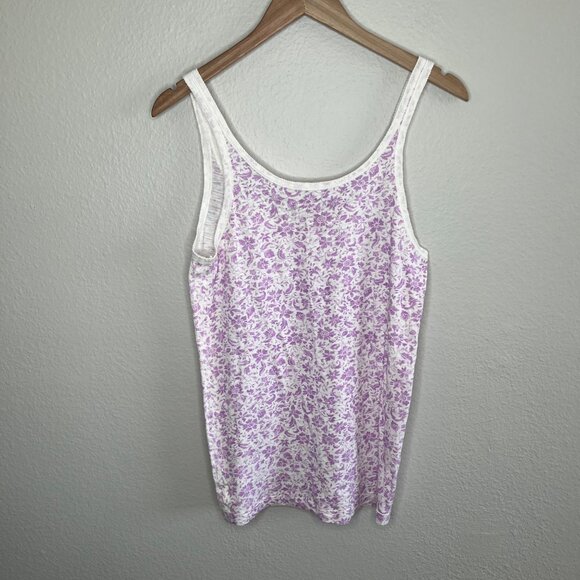 Vintage Y2K American Eagle Purple Floral Babydoll Lace Trim Tank Top XL - Picture 2 of 11